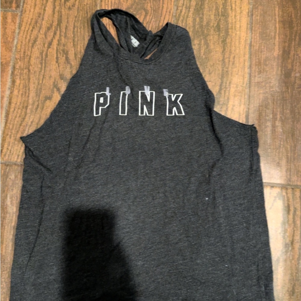 PINK Victoria's Secret Gray Sleeveless Tank Top